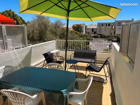 ☀️ carnon-plage – t1 de 27m2 rénové avec grande terrasse de 14 m² – vendu meublé et climat