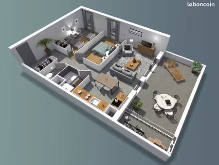 appartement t3 avec terrasse et place de parking