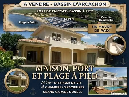 port de taussat belle maison plage et bassin a pied