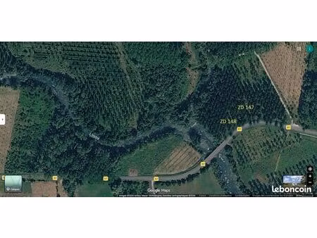 2 euros / m² – coup de pêche au bord de l'indre + peupliers à exploiter
