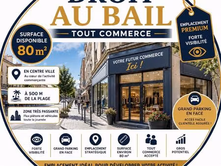 droit au bail – emplacement n°1 à 500 m du remblai – fort potentiel !