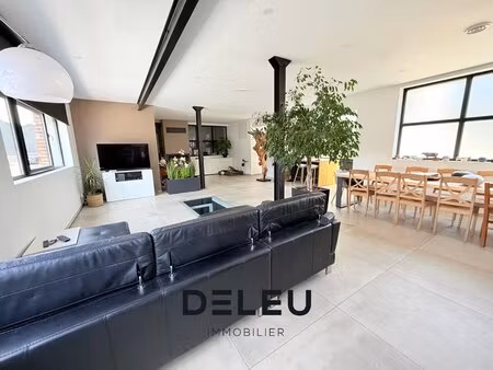 wasquehal – loft de 274 m² entièrement rénové avec 4 chambres  garage  terrasse