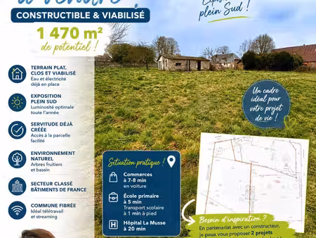 terrain constructible neuf à vendre