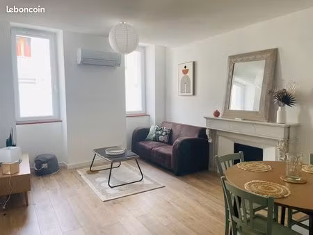 t3 40 m² meublé et climatisé avec cour privative