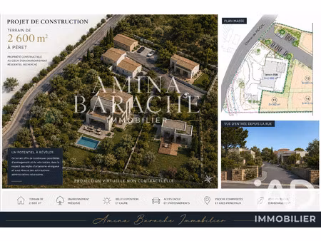 vente terrain à bâtir 2 600 m²