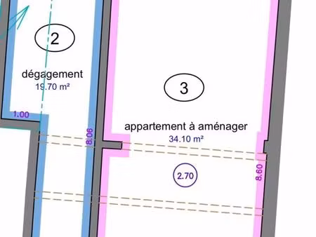 appartement rdc f1 bis neuf