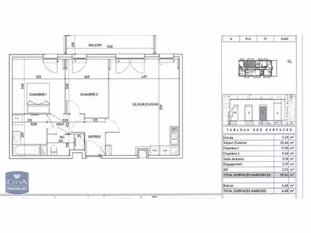 appartement à louer 3 pièces 59.6 m² - vigneux-sur-seine (91) - 1 011€