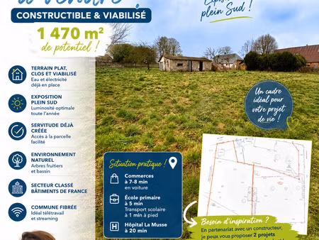 vente terrain 1 470 m²