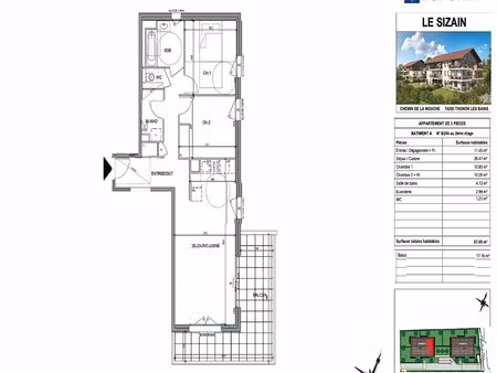 appartement ' pièce(s) 67 69 m2 + terrasse + garage