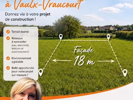 vente terrain à batir 581 m² à vaulx-vraucourt (62159)  50 000 €