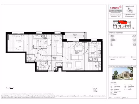 location appartement 3 pièces 67.98 m² à bagnolet (93170)  1 223 €