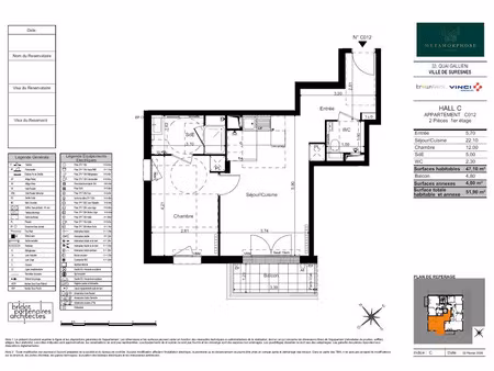 location appartement 2 pièces 47 m² à suresnes (92150)  1 310 €