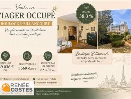 viager occupé - f85-h82 ans - boulogne billancourt (92100)