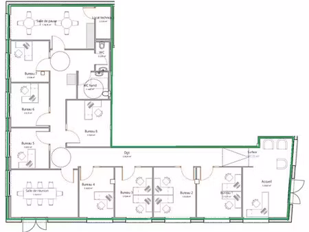 location bureau saint renan 198 m²