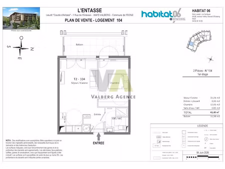 vente appartement 2 pièces 41 m² à valberg (06470)  323 993 €