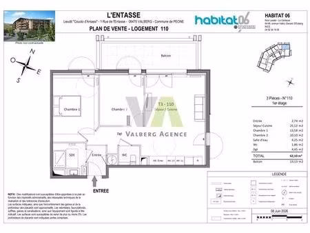 appartement de luxe de 3 pièces en vente à valberg  france