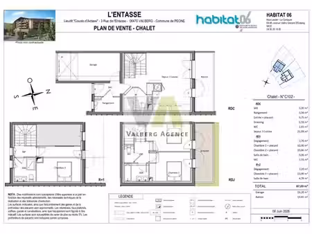 chalet de luxe de 87 m2 en vente valberg  france
