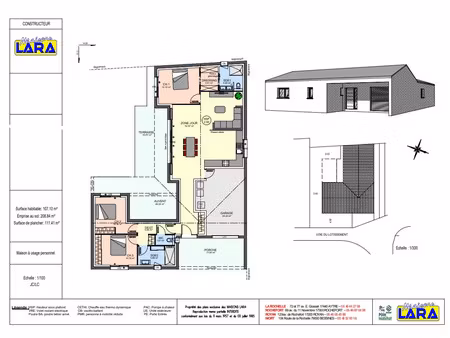 vente maison neuf 4 pièces 107m2 saint-rogatien - 394600 € - surface privée
