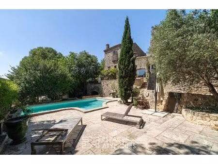 authentique maison de village en pierre avec jardin et piscine