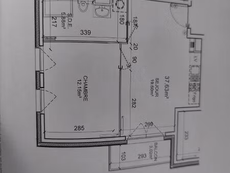 appartement 37m² pont-de-metz