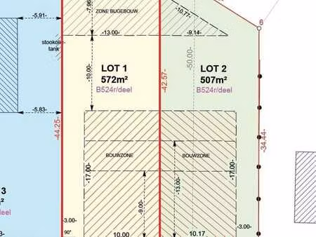 rustig gelegen perceel grond ca. 572m2 voor hob