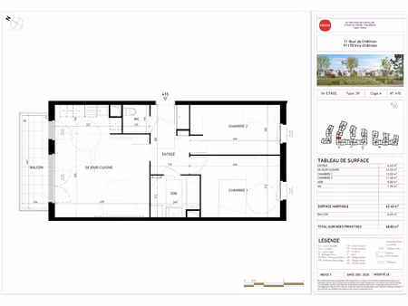 location appartement 3 pièces 62 m² à viry-chatillon (91170)  1 105 €