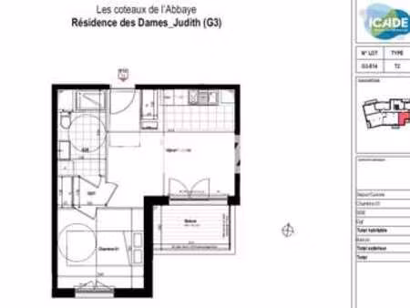 location appartement 2 pièces à caen (14000) : à louer 2 pièces / 41m² caen