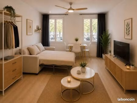 studio 26 m² refait à neuf – meublé – internet inclus – étudiant – cannes la bocca