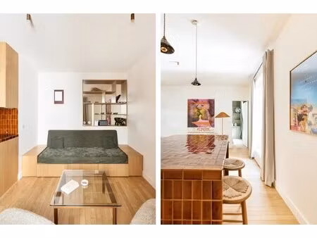 paris 18e - rue hermel - appartement - 2 pièces - 34 29m² carrez - 1 chambre