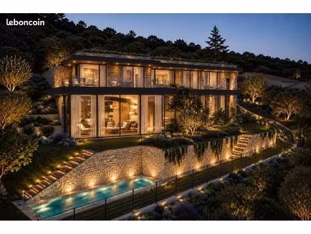 èze – villa d’exception avec vue mer panoramique – 286 m² – piscine – ascenseur à voitures