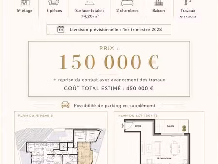 appartement 3 pièces neuf en construction – beausoleil