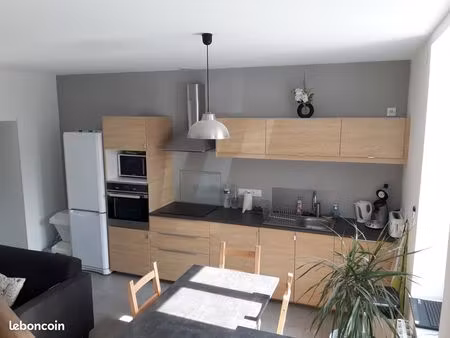 maison de ville meublée 47m2 avec terrasse et 2 places de stationnement à veauche