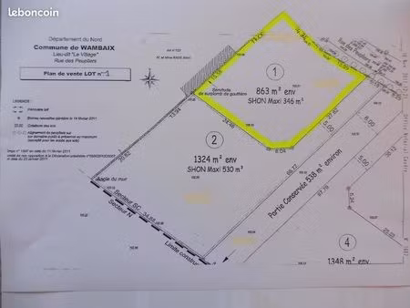 terrain 1 m² wambaix