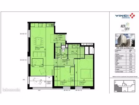 appartement t3 meublé – lille porte de valenciennes
