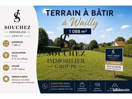 terrain 1088 m² wailly