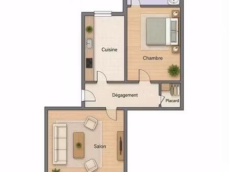 appartement 2 pièces 51 m²