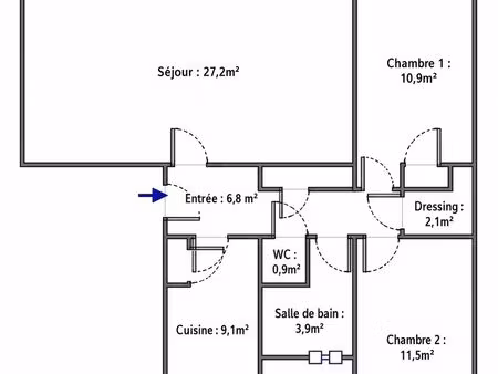 appartement t3 de 74 m² ; saint-priest village