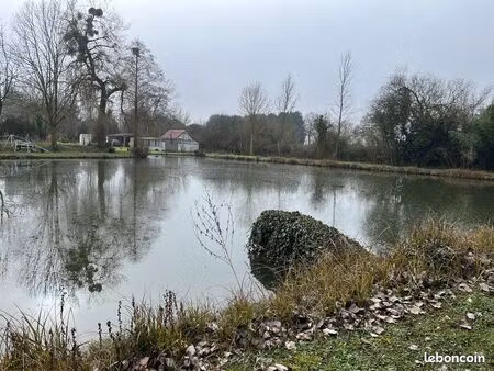 terrain de loisir avec étang