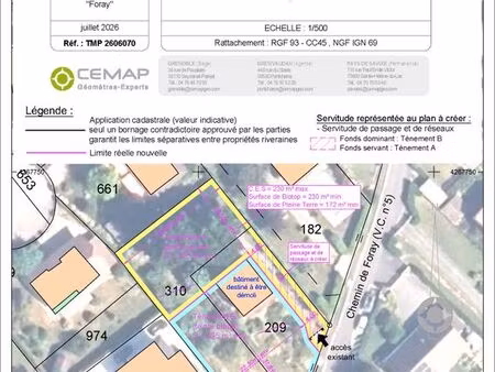 terrain 695m2 bissy