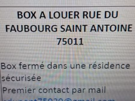 box a louer rue du faubourg saint antoine paris