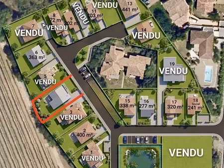 vente terrain à bâtir 420 m²