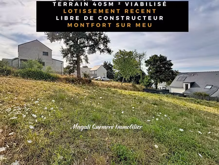 terrain viabilisé libre de constructeur 405 m²