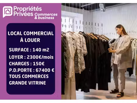 à louer local commercial 140 m² – 67 400 € |berck