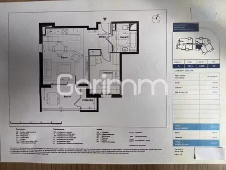 achat appartement 2 pièces 44m² st martin d heres 38400