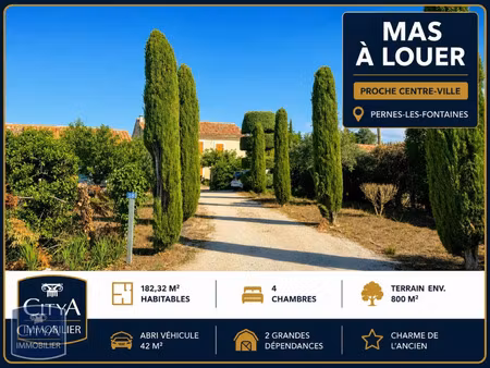 maison à louer 7 pièces 182.32 m² - pernes-les-fontaines (84) - 1 499€