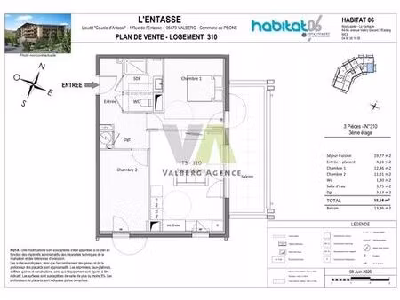 appartement de luxe de 56 m2 en vente valberg  france