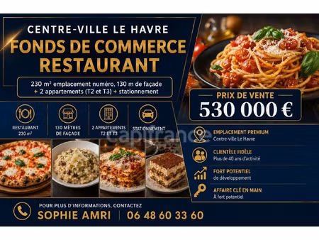 fonds de commerce à vendre le havre 4 pièce(s) 371m2 530 000€