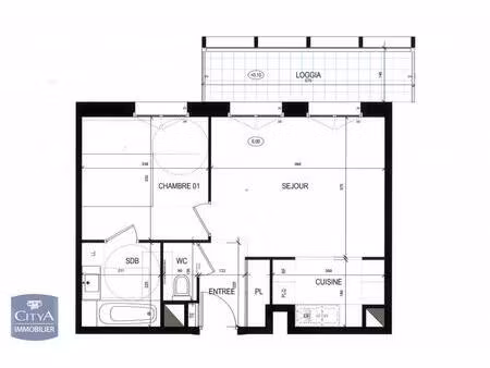 location appartement 2 pièces 42m² reims 51100