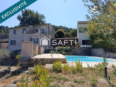 07140 chambonas : ensemble immobilier de 4 logements avce piscine et chataigneraie