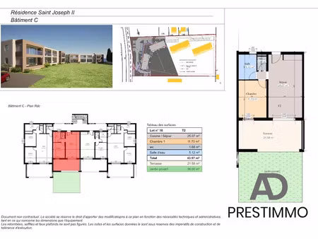 vente appartement 2 pièces 43.57 m² à borgo (20290)  158 594 €